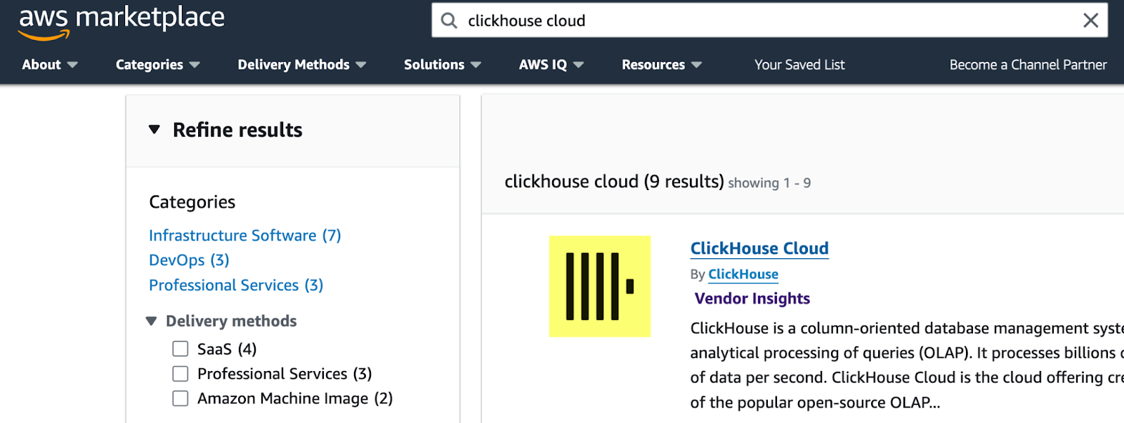 AWS Marketplace home page - Zoomed