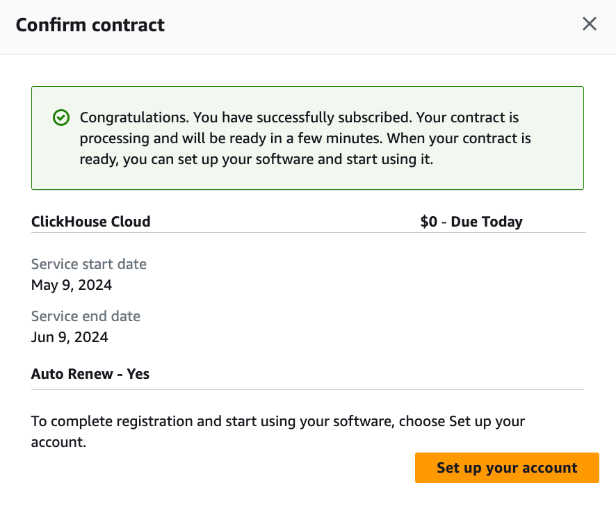 AWS Marketplace payment confirmation - Zoomed